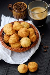 Delicious homemade cookies and coffee for Breakfast   