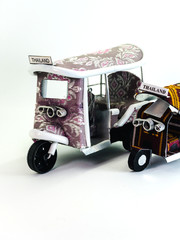 Tuk Tuk model is made of soft drinks.