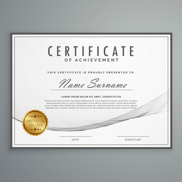 clean certificate design template in vector