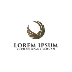 luxury bird logo design concept template