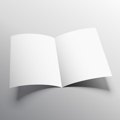 open book or bi-fold brochure mockup vector template