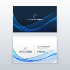 elegant blue wave business card design