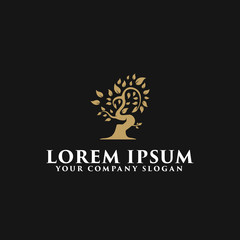 luxury tree logo design concept template