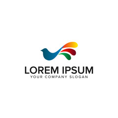 bird colorful logo design concept template