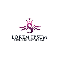 luxury swan logo design concept template