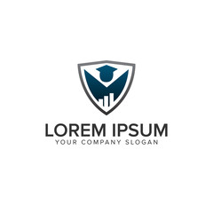 education people shield logo design concept template