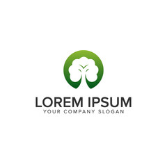 green tree logo design concept template