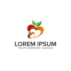 love fruit logo design concept template