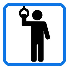 Hold the handrail. Vector illustration.