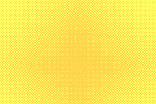 Gradient halftone dots background. Pop art template, texture. Yellow and orange. Vector illustration.