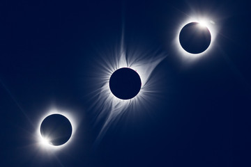 North American Total Solar Eclipse 2017. Diamond Rings Composite