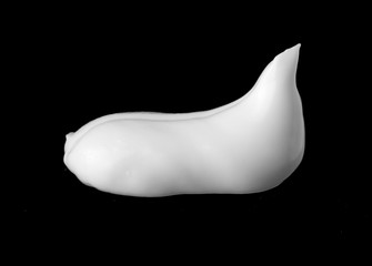 White beauty cream and lotion isolated on black