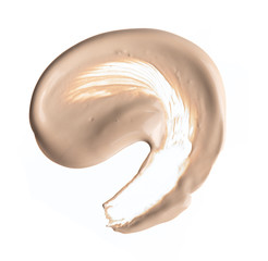 Make up liquid foundation stroke on white background