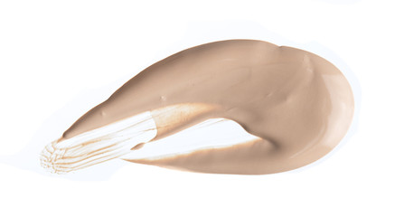 Make up liquid foundation stroke on white background