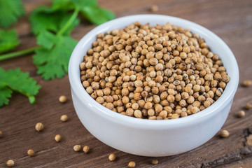 Coriander seeds in bowl