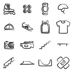 Fototapeta premium Inline Icons Freehand 