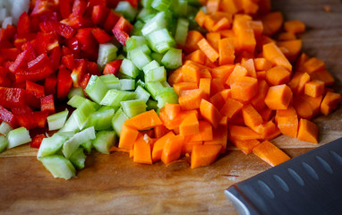 vegetables on a cutting board