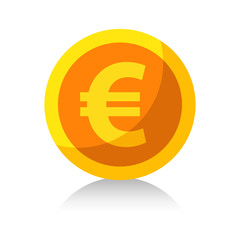 Money flat icon, gold Euro symbol