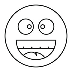 Obraz premium Laughing face icon in outline style vector illustration for design and web isolated