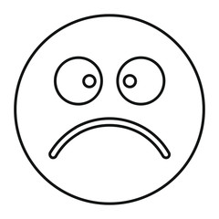 Dissatisfied face icon in outline style vector illustration for design and web