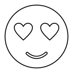 Enamored face icon in outline style vector illustration for design and web isolated