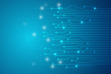 Blue Hi Technology Circuit Board Modern Idea Concept Vector Background