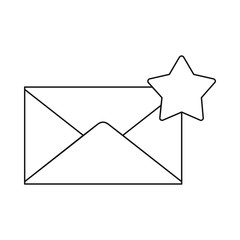 Mail favorite icon in outline style vector illustration for design and web isolated