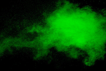 Colored powder splash cloud isolated on black background