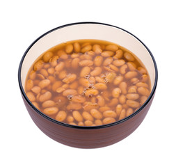 bowl of soy bean paste on white background