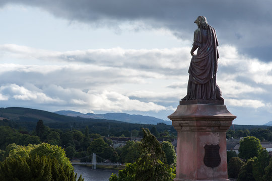 Statue near Inverness castle Scotland