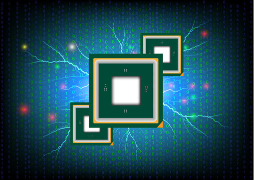 Concept and idea computer chip with digital background. Vector EPS10