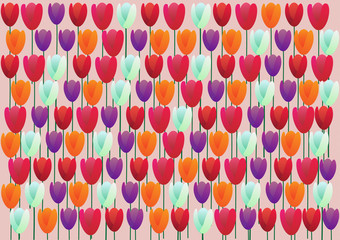 Concept and idea abstract tulip flower background. Flat object flower background. vector EPS10