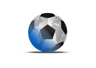 Concept and idea football with world map texture. Soccer and world map texture. Vector EPS10
