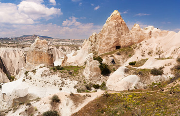 Fototapeta na wymiar Cave town in the Red Valley. Cappadocia, Turkey.