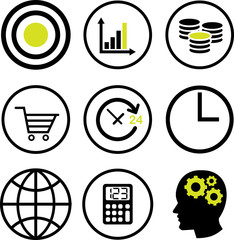 Set of Financial concept Icons -Vector Iconic Design