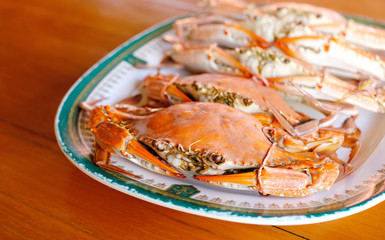 stream crabs on wood table