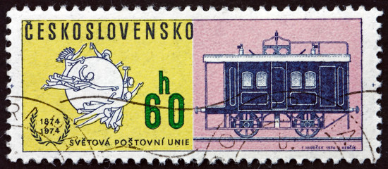 Postage stamp Czechoslovakia 1974 Railroad Mail Coach
