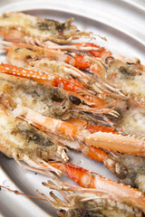 Prawn Head on White Plate