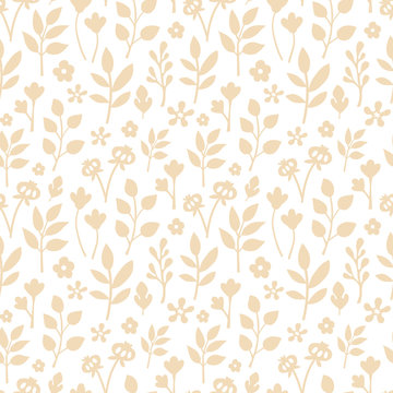 Seamless pattern flowers and leaves.