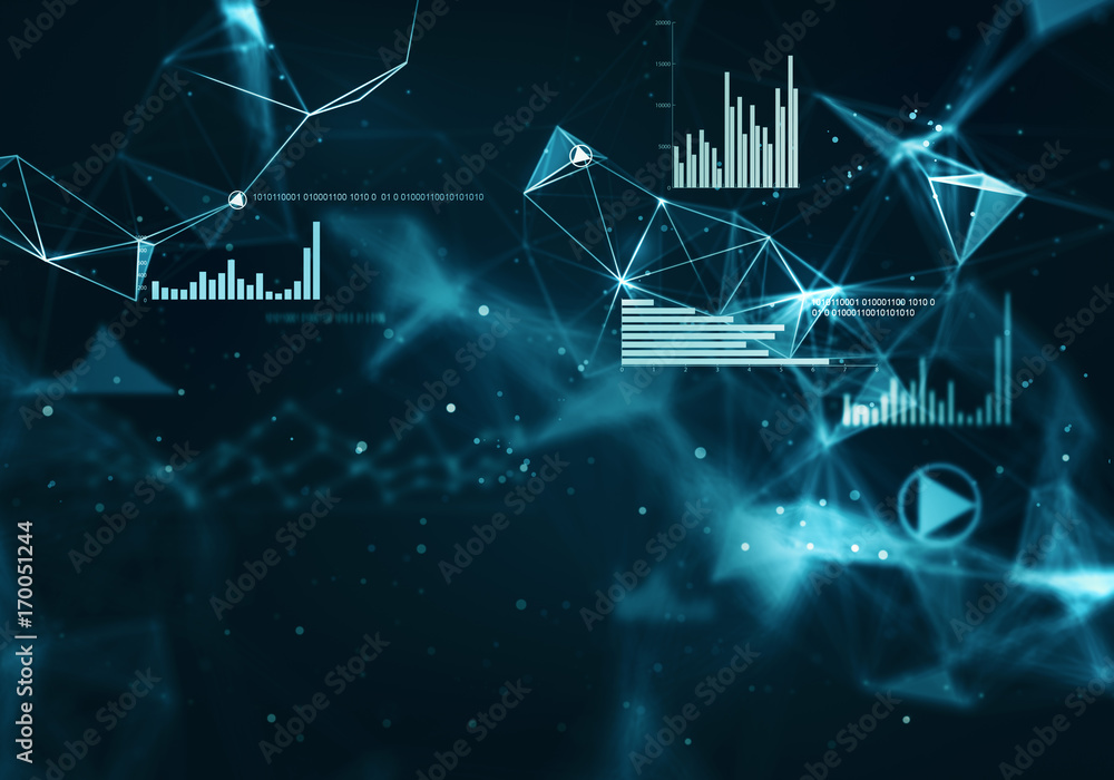 Poster abstract background with network technologies.