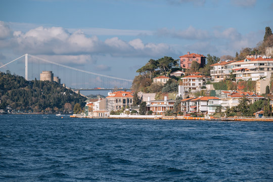 Coastline Mansions At Bosphorus, Istanbul, Turkey