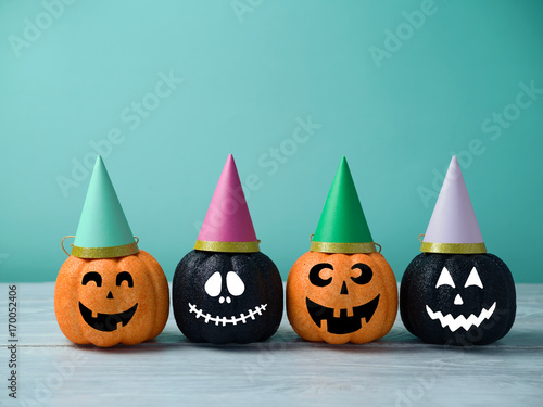 Halloween glitter pumpkin jack o lantern decor