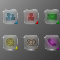 The vector set of transparent icons with different character