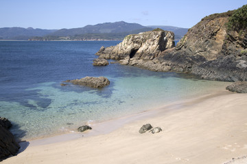 Fototapeta na wymiar Santa Cristina Beach, Espasante, Galicia