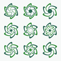 Set of vector flowers.Decorative elements.