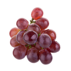 Red grapes isolated on over white background
