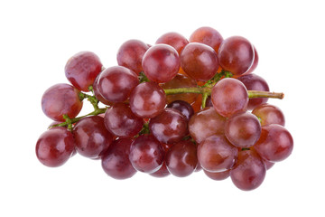 Red grapes isolated on over white background