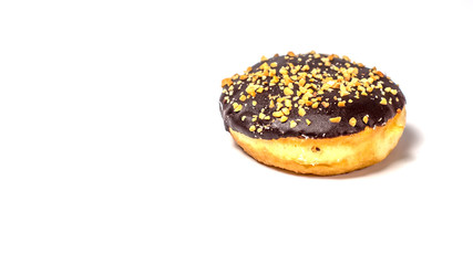 Group of glazed donuts on white background