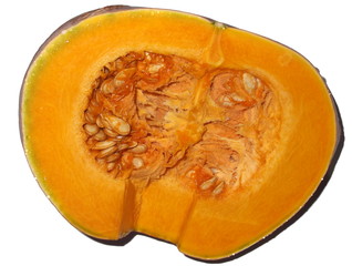 half of a beautiful pumpkin full of nutrition