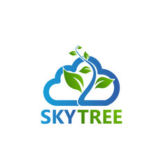 Cloud Tree Logo Template Design